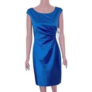 Lauren Ralph Lauren ruched blue dress.